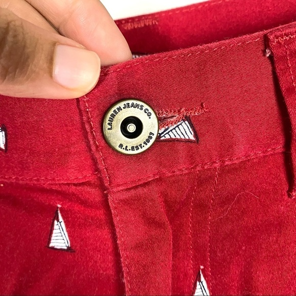 LAUREN RALPH LAUREN Red Sail Boat Nautical Pants - Picture 3 of 8